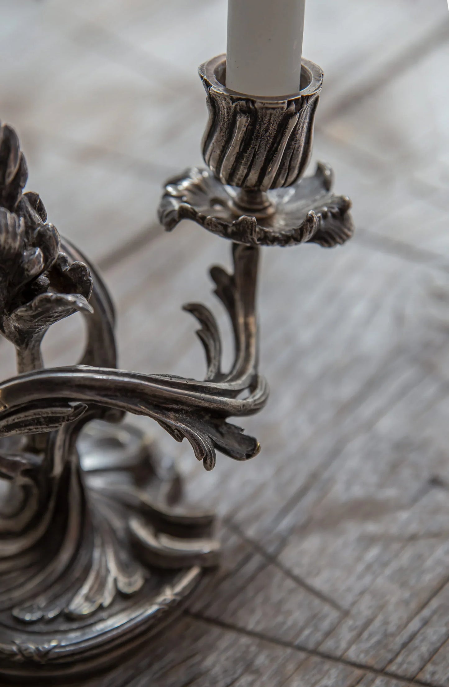 CANDELABRO DE ALPACA FRANCÉS