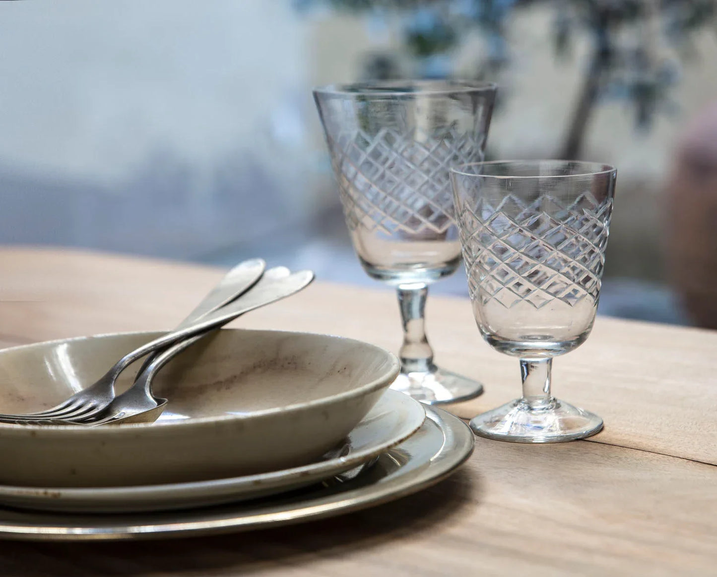 DIAMOND CUT GLASS CUP