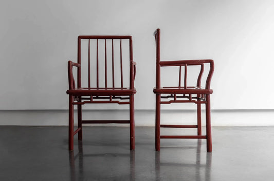 RED LACQUERED CHINESE CHAIRS